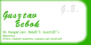 gusztav bebok business card